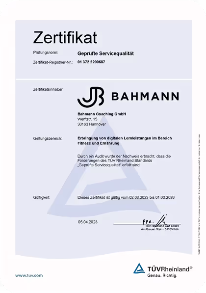 ISO 20700 Zertifikat