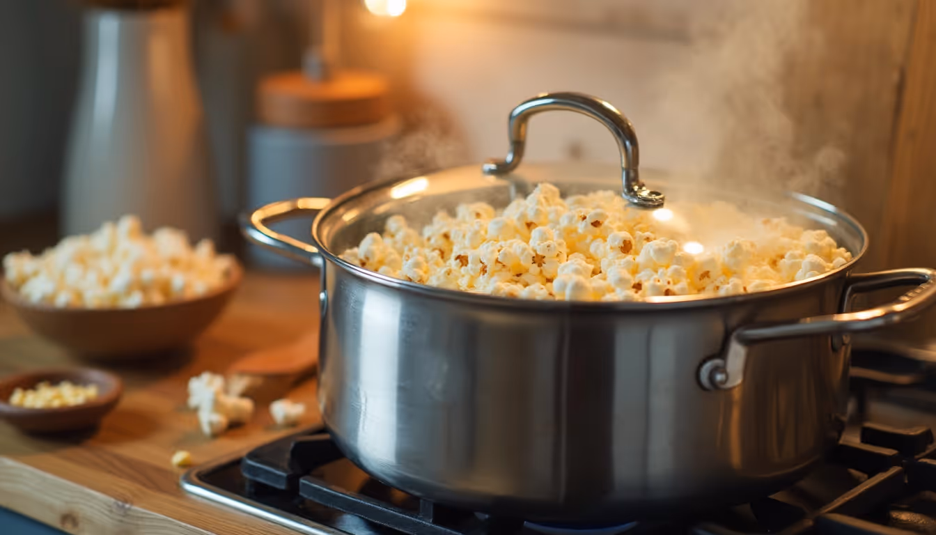 Popcorn fettfrei im Topf zubereiten – gesunder Snack aus Popcorn Mais voller Ballaststoffe für Deine Diät. Jan Bahmanns Ernährungstipp für nachhaltige Gewichtsreduktion.