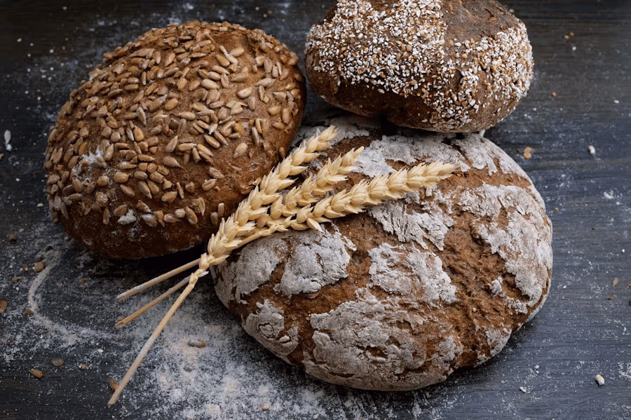 Lebensmittel mit Gluten.