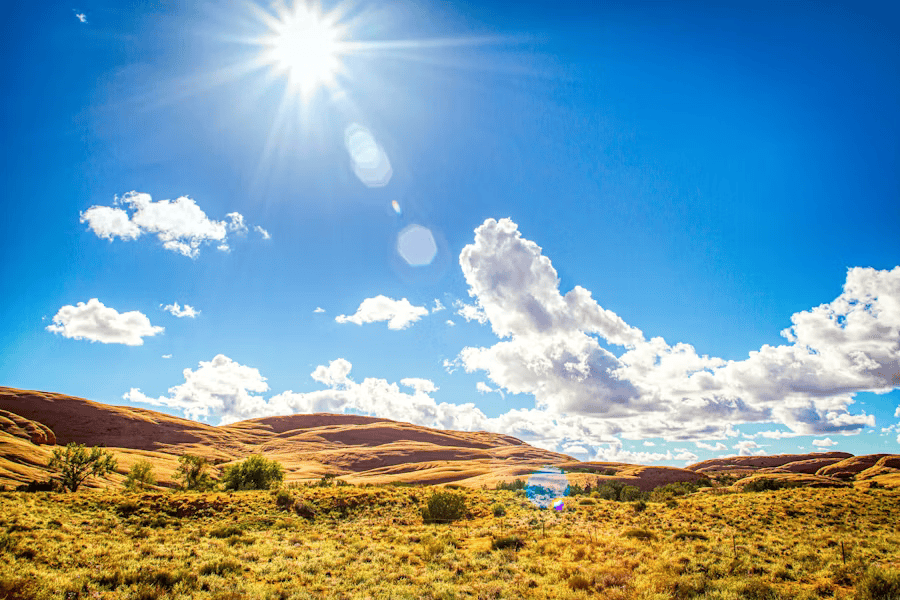 Die Sonne, die den Vitamin d Haushalt unterstützt.