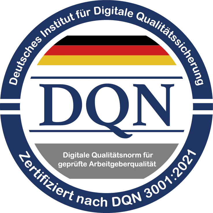 Auszeichnung vom Deutsches Institut für Digitale Qualitätssicherung (DQN) - DQN 3001:2021 Logo klein Format