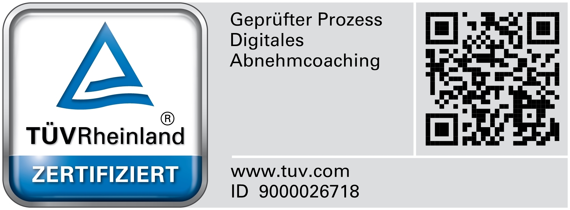 TÜV zertifiziert - Geprüfter Prozess Digitales Abnehmcoaching