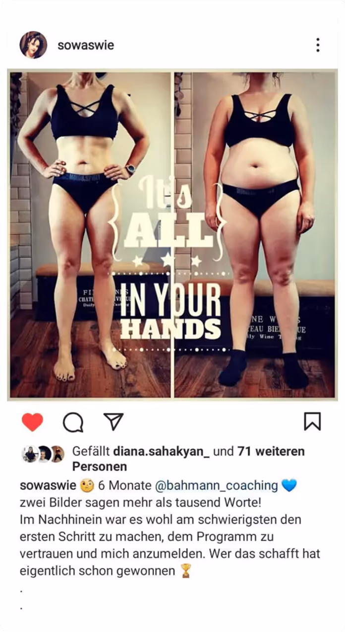 Ein Instagram Post die dank Jan Bahmann in & Monaten ihre Wohlfühlfigur erreicht hat